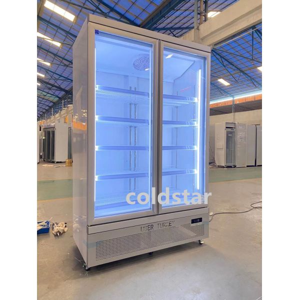 R134A Cold Drink Coolers 2 Glass Doors Refrigerator