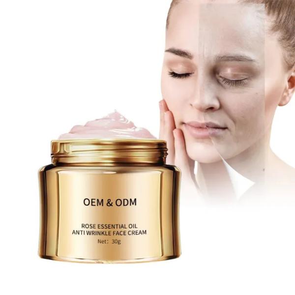 Beauty Natural Rose Lotus Extract Reparação Creme Facial Hidratante Anti-Rugas Óleo de Rosa Creme Facial Para Todos os Tipos de Pele