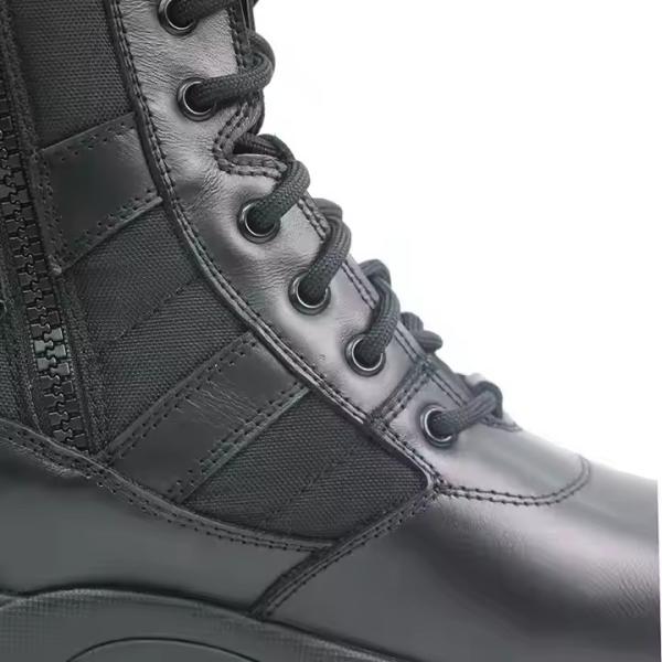 Botas de couro preto de grãos completos de segurança de borracha de sola dura PU de couro genuíno Botas de desporto para homens