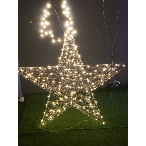 LED illuminated ironwork five-pointed star-shaped lamp, outdoor light show, commercial display, landscape, Christmas decoration supplies