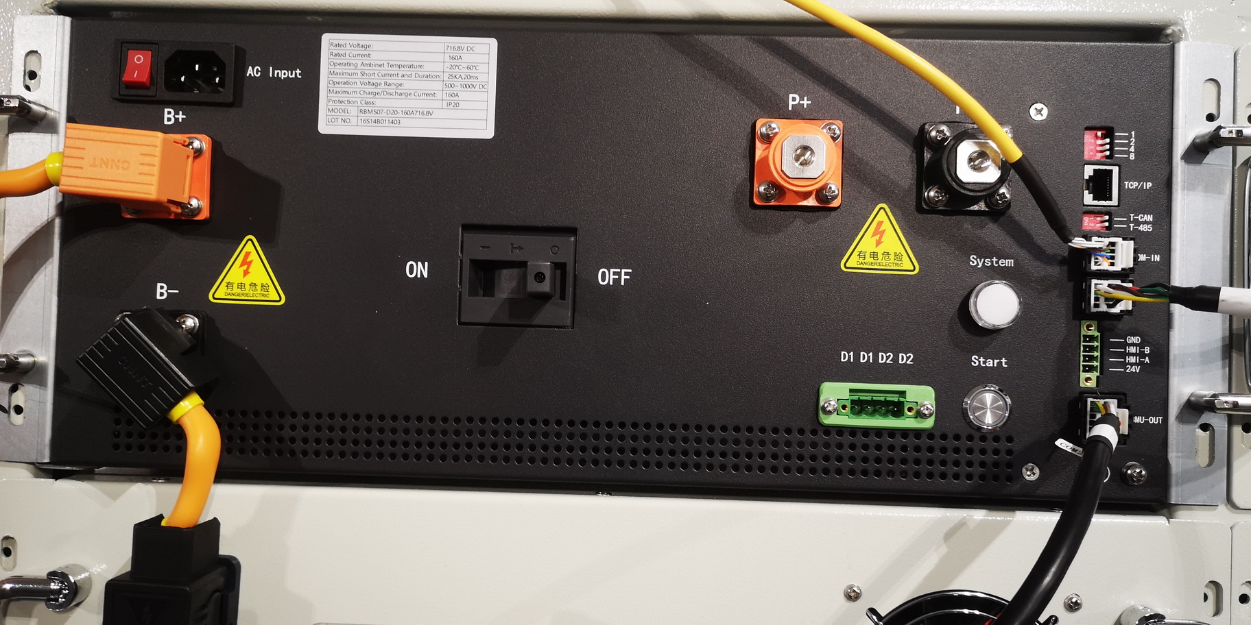 GCE 480V 250A 19 дюймов Master Bms 15S 16S Slave ESS BMS для хранения энергии для больших пуль