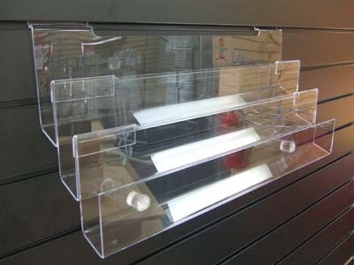 Multi-tier plastic holde / clear Acrylic Display Shelves / Racks for slatwall