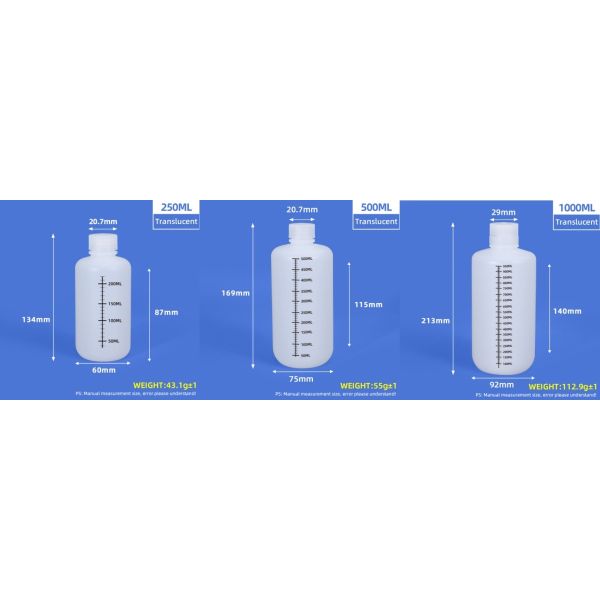 Narrow Neck Plastic Bottle With Scale Line Medicine Liquid Packaging Container