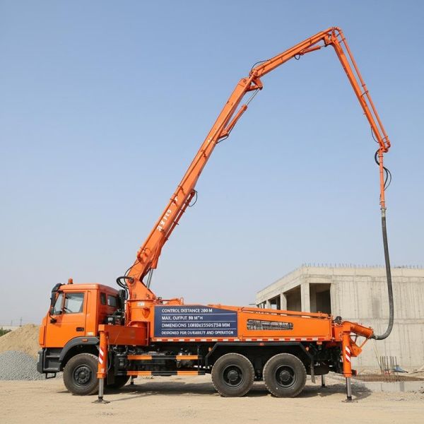 Control Distance 200 M Concrete Pump Trucks Max Concrete Output 90 M³/h Dimensions 12050mm 2550 3750mm Designed for Durable and Operation