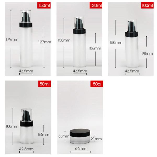 Clear Refillable Plastic Airless Pump Bottles Transparent 4oz 50ml 100ml 120ml 150ml