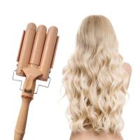 Beach Wave PTC Heater 3 Barrel Hair Curling Iron , 32mm Triple Barrel Curling Iron