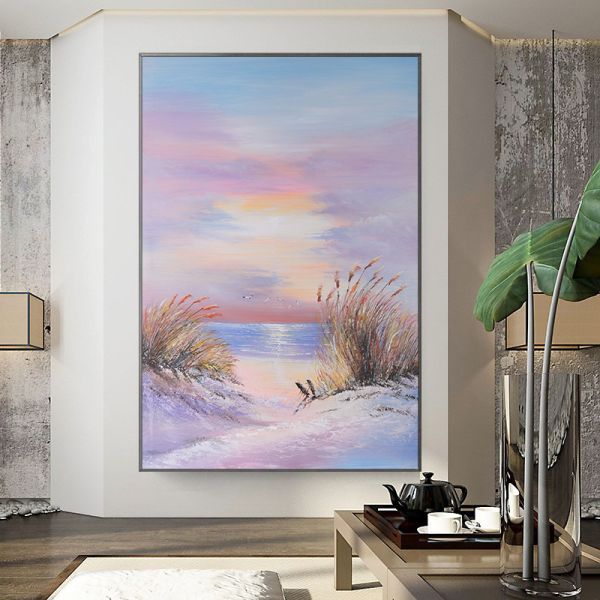 Peinture sur toile texturée moderne Peinture à l'huile de paysage pour salon Peinture à la main