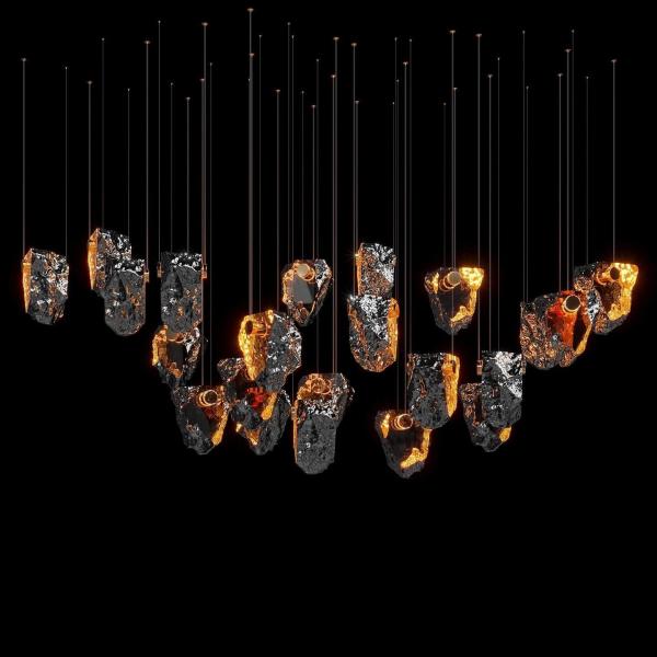 Crystal Volcanic Rocks Large Chandelier Commercial Space Hall Residential Villa