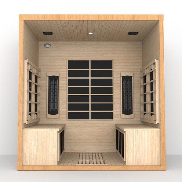 CE Certificatied Wooden Indoor Far Infrared Dry Sauna For Home 4 Person Size