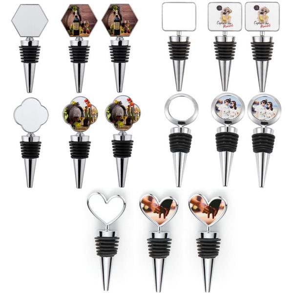 Bouchon de bouteille de vin par sublimation avec insert en aluminium pour plusieurs formes - Cadeaux personnalisés par sublimation
