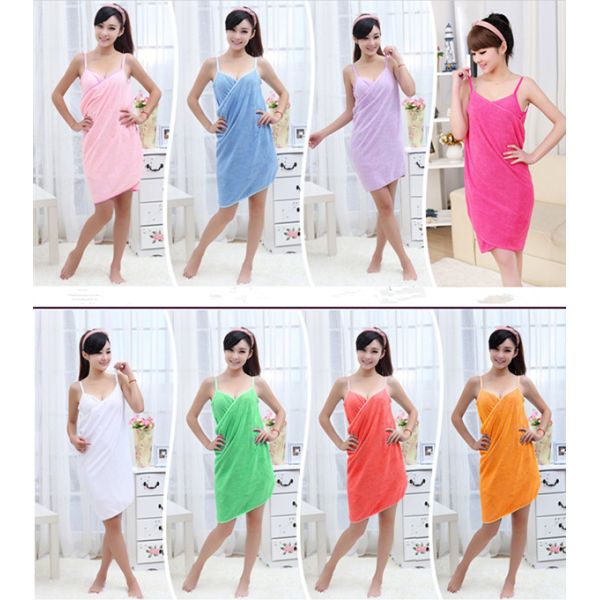 Women one piece Microfibe swimsuites Magic Swimwear bath towel Summer Beach Dress Bathrobe