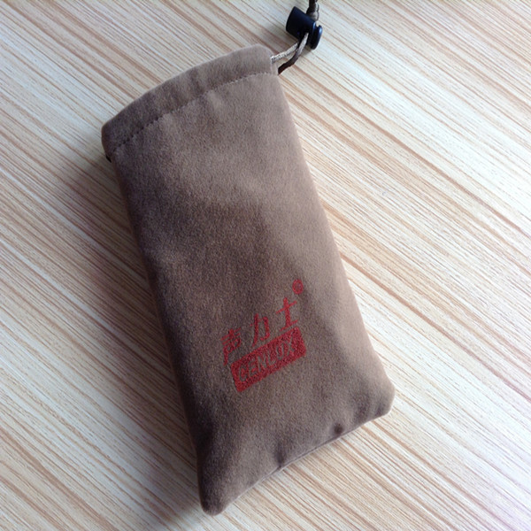 Silk Screen Printing Logo Drawstring Portable Velvet Jewelry Pouch