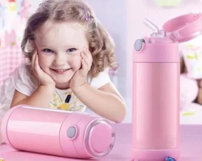 Pink Color Children'S Stainless Steel Water Bottles Vacuum Flasks Thermos 350ml
