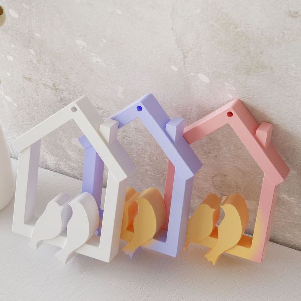 DIY crystal dropper resin mirror house, bird hanging, gypsum ornaments hanging, silicone mold
