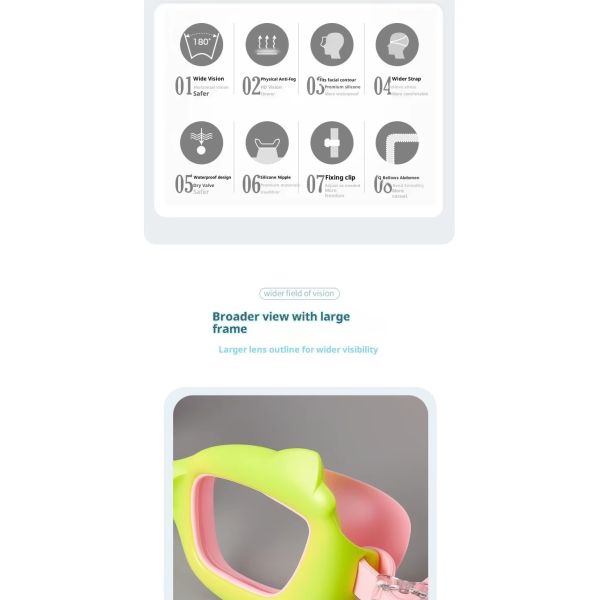 Wholesale Factory Customization Children's Cartoon Cat-Ear Swimming Goggles with Anti-Fog Technology and High-Definition Lens for Clear Vision