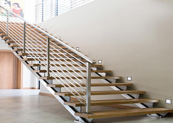 Curved Stainless Steel Railing / Interior Metal Stair Railing Good Horizontal Load Resistance