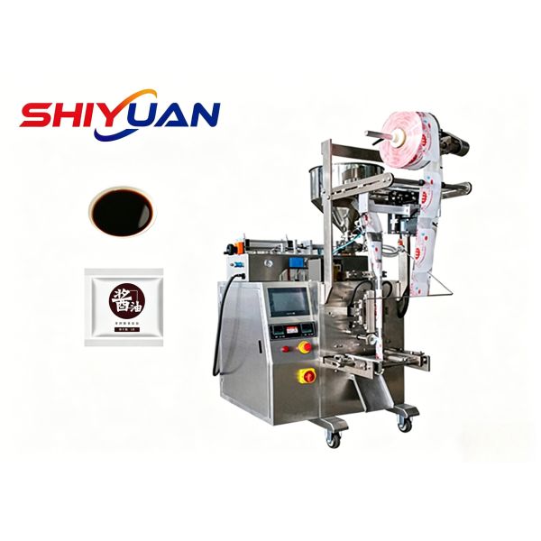 Automatic Liquid Sachet Filling Machine , Vertical Three Side Seal Mayonnaise Packing Machine