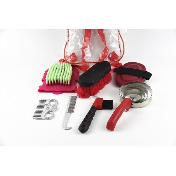 Розовый набор холить лошади, подпертое плечо ПВК оборудования холить лошади