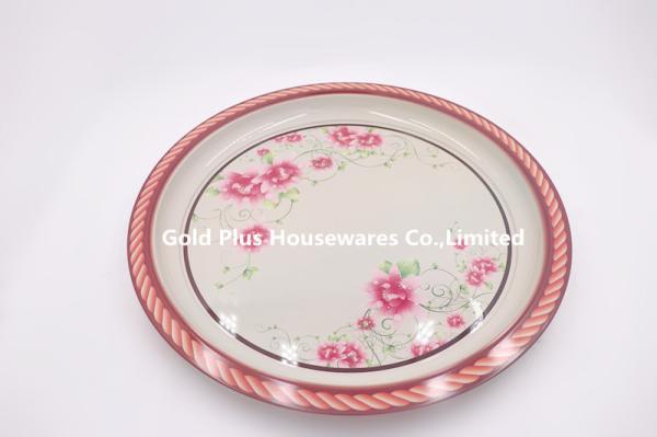 40cm Wholesale wedding table big decorative tray stainless steel customized creative breakfast tray