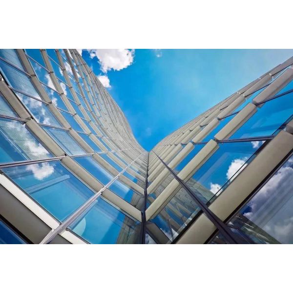Powder Coated Frame Curtain Wall 3mm-5mm Tempered Glass Curtain Wall
