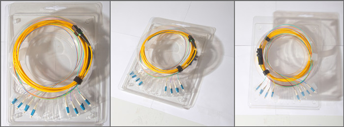Одиночный режим 2.0MM 40G MPO к кабелю проламывания волокна 8 x LC
