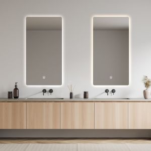 Dimmable Backlit LED Bathroom Vanity Mirror Wall Mounted Bathroom Mirror With Light