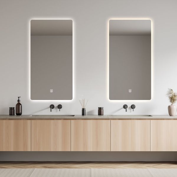 Dimmable Backlit LED Bathroom Vanity Mirror Wall Mounted Bathroom Mirror With Light