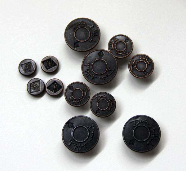 Oil Painting Zamak Custom Clothing Buttons Zinc Alloy , Flat / 3D