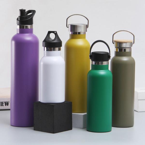 garrafa de água feita sob encomenda de aço inoxidável dos copos bebendo da parede do dobro 600ml com tampa