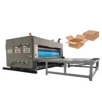 Imprimeuse flexo 2 couleurs et rainureuse pour carton ondulé avec alimentation par chaîne pour boîte en carton, machine d'impression et de rainage deux couleurs