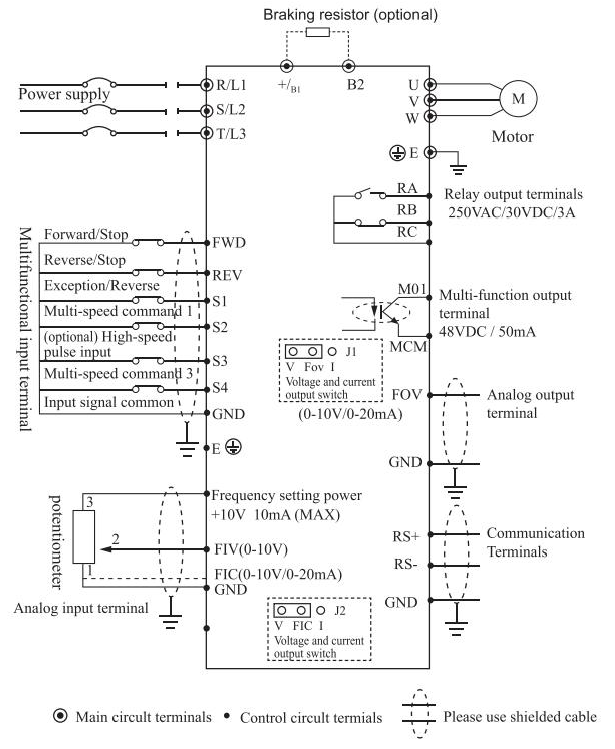 380в IP55 Защита 30кВ 37кВ Насос инвертор VFD Встроенный фильтр EMC