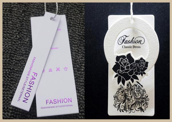 Custom printed 400gsm paper logo embossed garment clothing swing hang tag