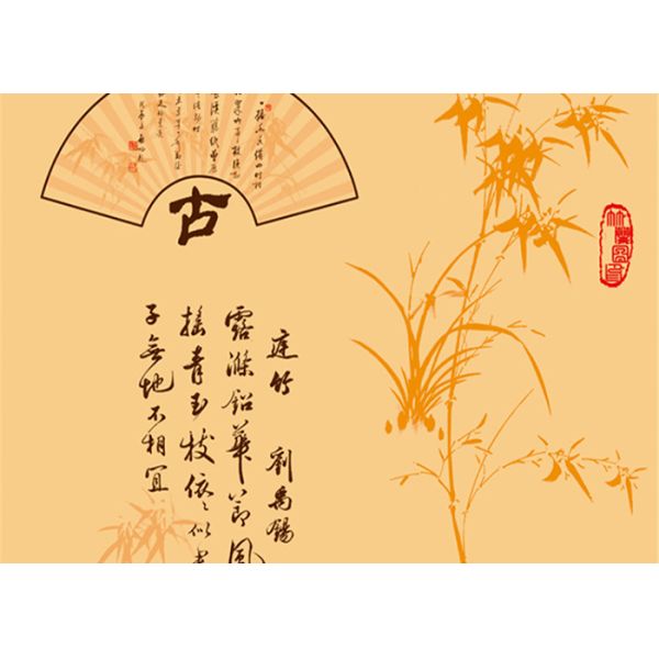 Китайские старые обои поэзии и картины бамбука современные съемные, 0.53*10М