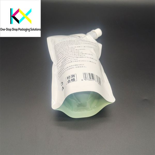 Customized Liquid Packaging Pouch with Side Nozzle Beverage Spout and Hot Foil Stamping