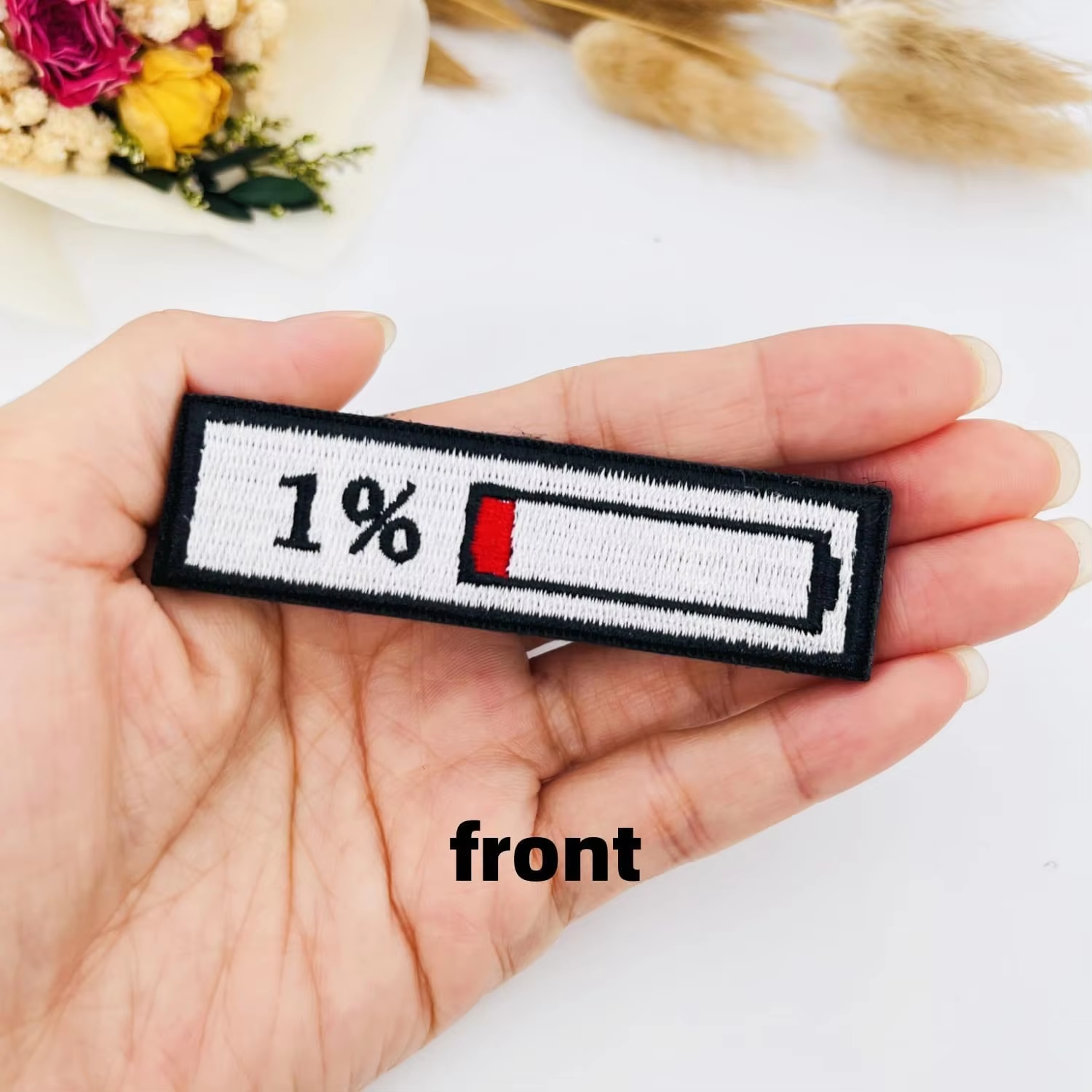 99% Energy Morale Tactical Embroidered Patch 3D Iron-On Fastener Hook & Loop Emblem Denim Fabric for Hat Decoration