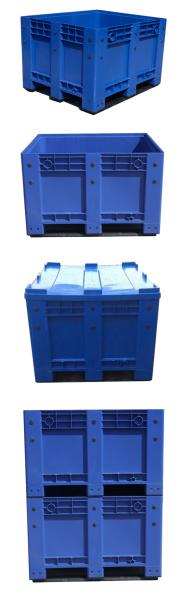 Big Plastic Crates Heavy Duty Bulk Storage Containers Large Collapsible Pallet Box Recyclable Bulk Cargo Storage Foldable Pallet Box Industrial Commercial Stackable Plastic Pallet Box
