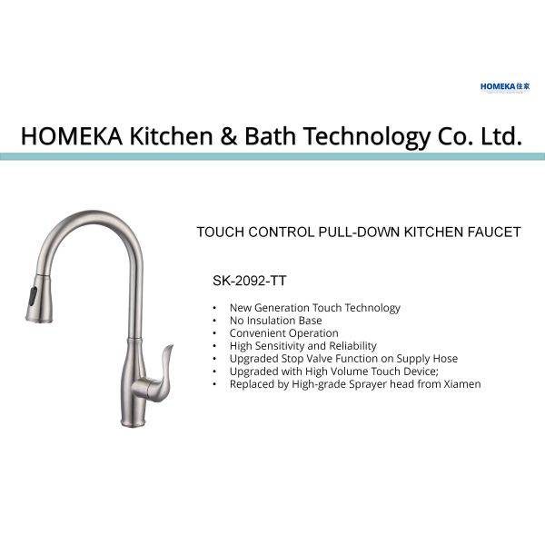 Установленный палубой кран кухни Touchless отверстия крана смесителя раковины IPX5 одиночный