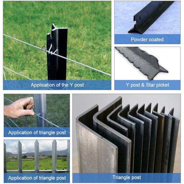 Eco Friendly Green Black Sliver Y Steel Fence Posts Weather Resistant