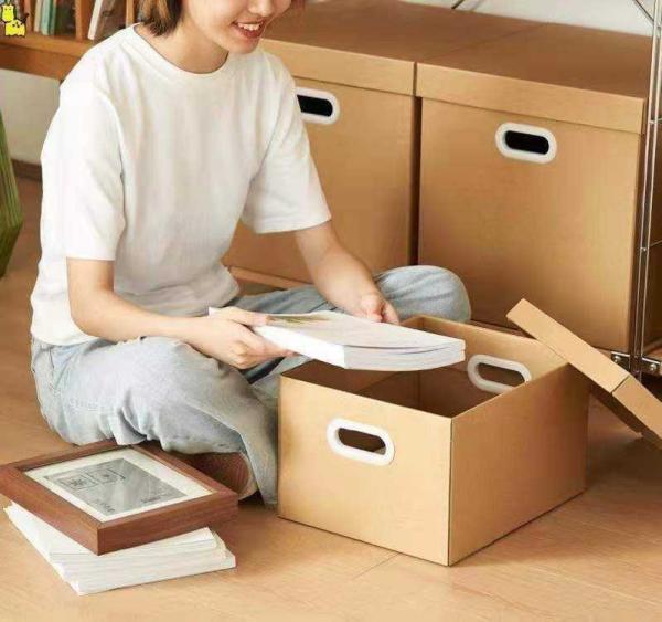 Moving Boxes With Reinforced Handle And Lids, Kitchen Moving Boxes with Reinforced Handle Lid Packing Supplies for Dishes and Glassware STOR/File Medium-Duty File Storage Boxes, FastFold