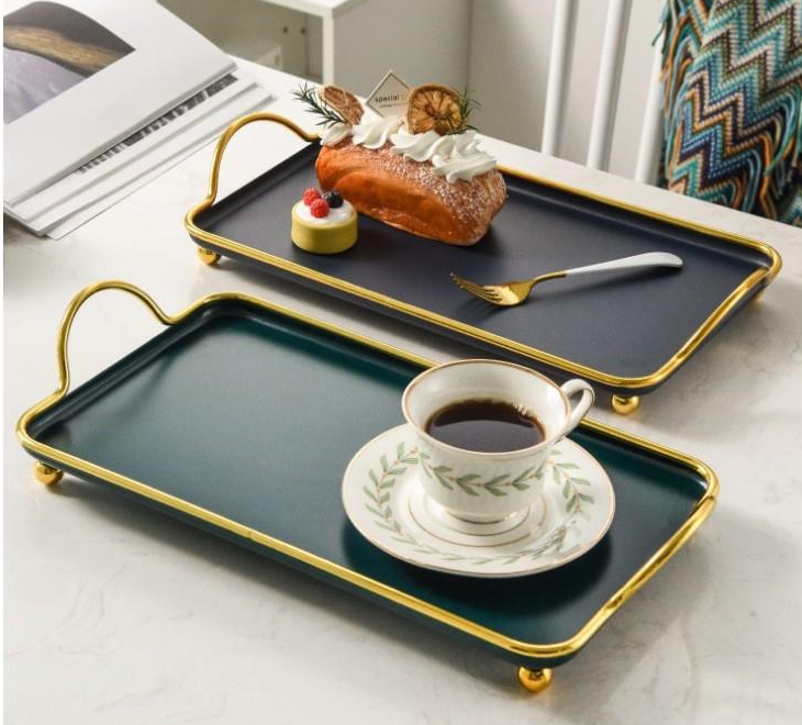 Black Rustproof 7mm Thickness Metal Jewelry Tray