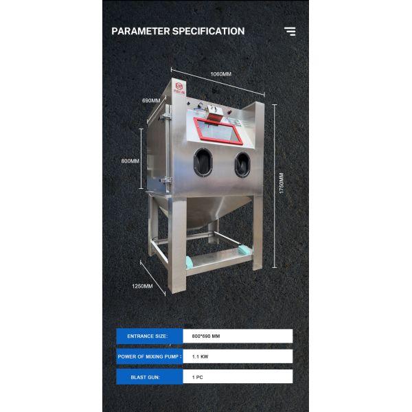 Wet Sandblasting Cabinet Vapor Blasting Machine for Descaling / Stripping