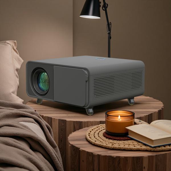 Dark Gray Education Projector Android 9.0 High Bright Smart FHD 4K Office Projector
