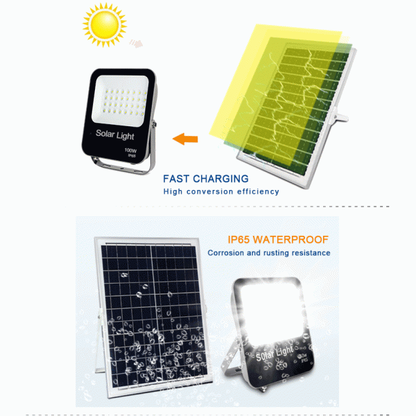 Aluminum IP65 15W 30W 60W 100W 150W Outdoor Solar Flood Lights