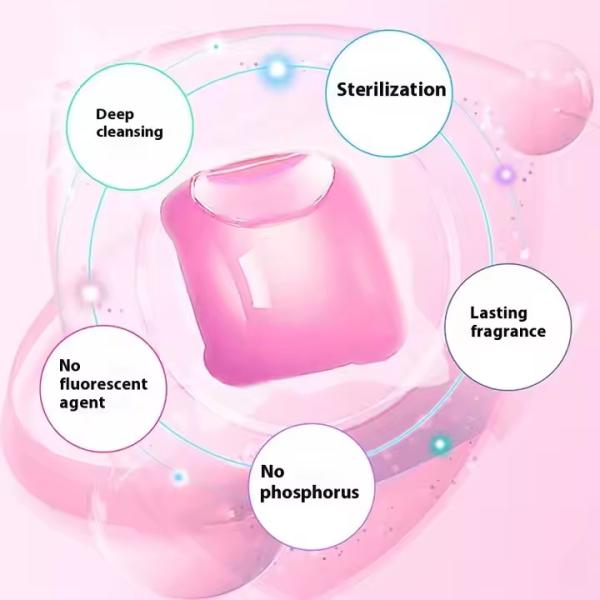 3in1 All Natural Laundry Pods For Sensitive Skin Pink Green Purple