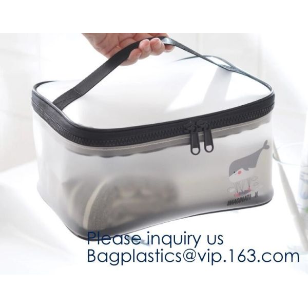 Small Clear PVC Waterproof Bag with Zipper Closure, Mini Portable Transparent Plastic Organizer Pouch for Cosmetic, Make