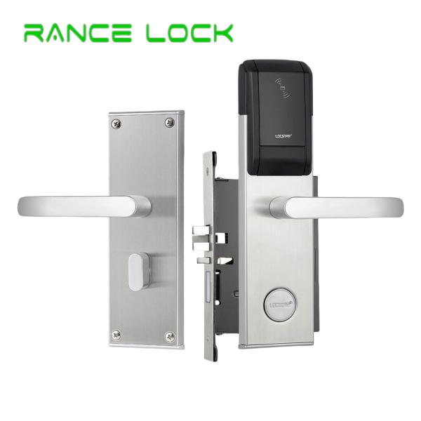 ANSI Mortise Hotel Door Lock Silver Smart Lock With Handle