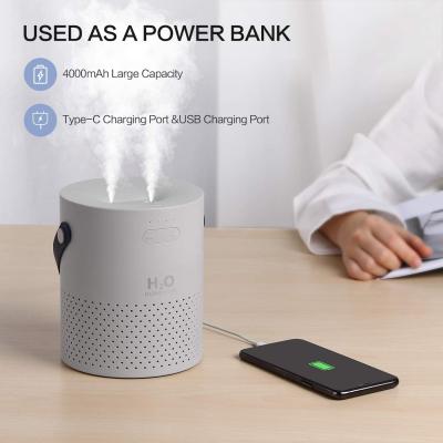 humidificador fresco ultrassônico da névoa do humidificador 1.1L mini USB do ar da bateria 4000mAh