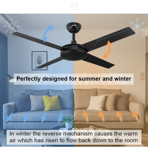 Estilo Europeu Engenharia Comercial Ventilador de Tecto lâmina de metal para sala de estar silenciosa