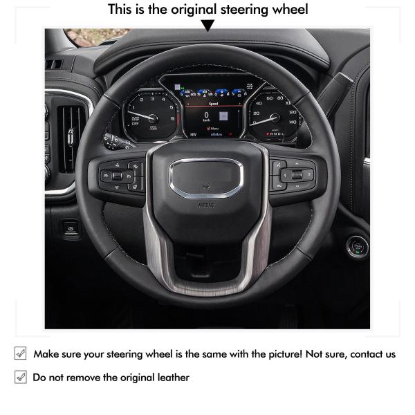 Artificial Leather Steering Wheel Cover for GMC Sierra 1500 Limited Yukon XL 2019 2020 2021 2022