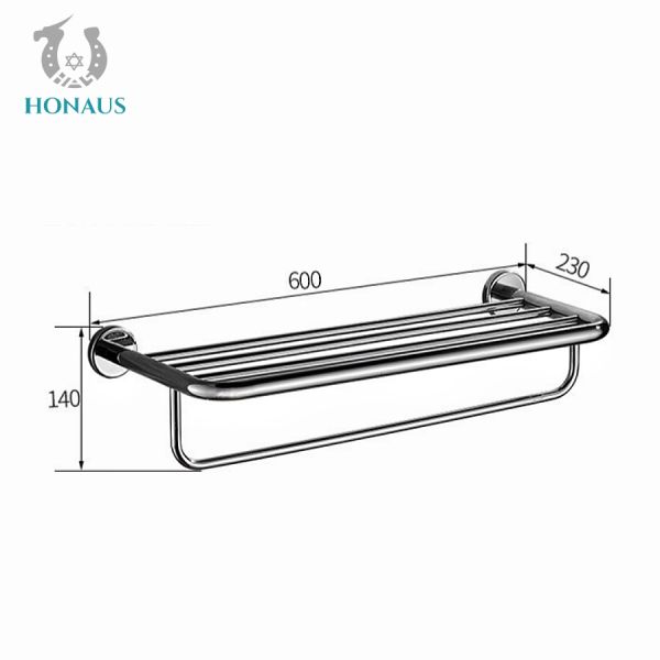 Customized Bathroom Shower Accessories Wall Mounted Two Tier Towel Rack 30KG